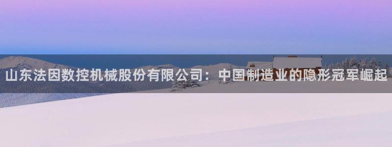 天辰娱乐新闻：山东法因数控机械股份有限公司：中国制造业的隐形冠军崛起